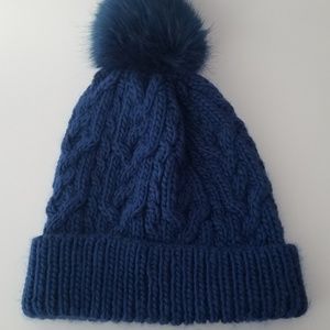 Hinge Peacock Cable Knit Hat Pom Pom Nordstrom